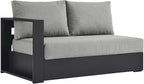 Modway Tahoe Aluminum Modular Left-Facing Outdoor Patio Loveseat Gray - Image 3