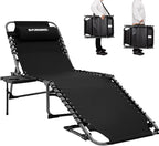 FUNDANGO Chaise Lounge Chair Outdoor, 5-Position Folding Tanning Chair by FUNDANGO