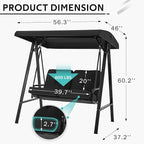 AECOJOY 2-Seat Outdoor Patio Swing Chair - Image 2