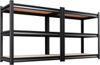 Set of 2 Garage Shelving, 3 Tier Garage Storage Shelves, Adjustable Heavy Duty by Unknown
