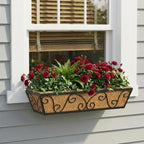 Y&M 24 Inch Window Deck with Coco Liner, Fence Metal Hanging Flower Planter - Image 6
