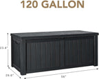 Devoko 120 Gallon Resin Deck Box Waterproof Indoor Outdoor Storage Box Lockable - Image 2