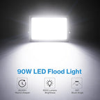 Olafus 2 Pack 90W LED Flood Light Outdoor, 9000LM Super Bright LED Work Lights - Image 4