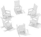 KINGYES Oversized Outdoor Rocking Chair Set of 6, All-Weather Patio Rocking by KINGYES