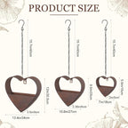 3 Pcs 3 Size Heart Metal Hanging Planter Indoor Outdoor, 13.4" 10.6" 7" Large - Image 3
