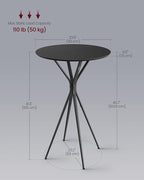 VASAGLE Bar Tables Set of 2, Round Cocktail High Top Pub Bistro Table - Image 2