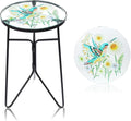 VCUTEKA Patio Side Table Outdoor Accent Table Bistro Coffee Table Plant End by VCUTEKA