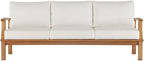 Modway Marina Outdoor Patio Teak Sofa in Natural White - Image 6