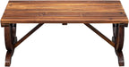 Outvita Wooden Garden Bench, Outdoor Rustic Wagon Wheel Bench - Image 4