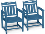 Ciokea HDPE Outdoor Patio Dining Chairs Set of 2, All-Weather Porch Chair by CIOKEA