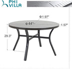 PHI VILLA 44 Inch Large Metal Round Table - Image 3