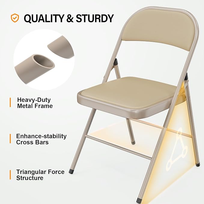 VINGLI 6 Pack Folding Chairs - Image 4