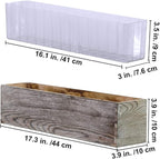 1 Pcs Wood Planter Rectangle Whitewashed Rectangular Decorative Wooden Box - Image 2