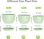 Large Flower Pots 12/10/9 inch, 3 Set Wide Plant Pots - Image 2
