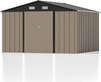 Patiowell 10 x 8 FT Outdoor Storage Shed, Large Garden Tool Metal Shed - Image 7
