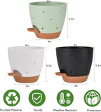 6 Inch Orchid Pots with Holes, 3 Pack Self Watering Planters - Image 4