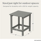 POLYWOOD ECT18GY Long Island Side Table, Slate Grey - Image 3