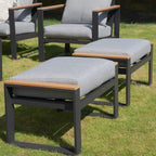 Sundale Outdoor 2 Pieces Aluminum Patio Ottoman, Outdoor Footstool - Image 6