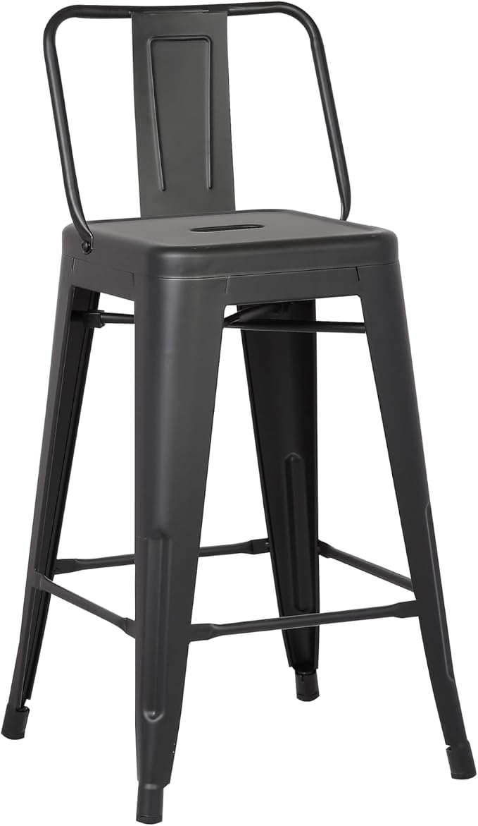 AC Pacific 24” Metal Barstool Set of 2 – Country Rustic Style - Image 4