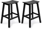 Weatherproof Bar Stools Set of 2, Saddle Seat, Bar Height Stools by LAHAAP