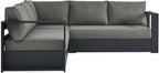 Modway Tahoe Aluminum 3-Piece Outdoor Patio Furniture Gray Charcoal, Modular - Image 3