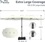 PHI VILLA 15ft Large Patio Umbrellas - Image 6