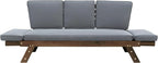 Merax Patio Sofa, Outdoor Adjustable Wooden Daybed, Chaise Lounge - Image 9