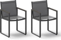 Outdoor Dining Chairs Set of 2, Aluminum Patio Dining Chiars by Oasbira