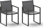 Outdoor Dining Chairs Set of 2, Aluminum Patio Dining Chiars by Oasbira