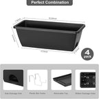 smusei Railing Planter Box 4 Pack Window Boxes Planters - Image 4