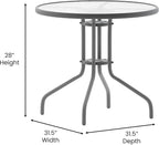 Flash Furniture Bellamy 31.5'' Round Indoor/Outdoor Tempered Glass Metal Frame - Image 3