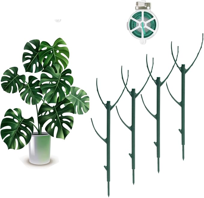 4 Pack Stackable Monstera Plant Support Stakes, 29inch Climbing Plant Sticks by YOYOKIT