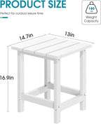 MUCHENGHY Adirondack Outdoor Side Table, 14.7" Patio Side Table Weather - Image 3