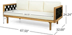 Merax 2 Piece Acacia Wood Outdoor Conversation Set, 3-Seater Outdoor Daybed Sofa - Image 4