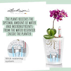 Lechuza MINI-DELTINI Charcoal Metallic, Self-Watering Small Indoor Planter - Image 2