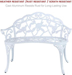 Patio Balcony Bench Double Seat, Anti-Rust Cast Aluminum Patio Garden Bench - Image 4