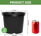 GREANER Plant Nursery Pots, 10 Inch Round Sturdy Garden Pots - Image 2
