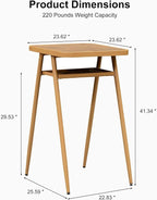 PURPLE LEAF Outdoor Bar Height Table Aluminum Patio High Bar Stools Pub Dining - Image 2