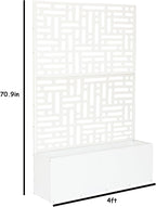 Oakland Living 6 ft. X 4 ft. White Freestanding Metal Privacy Screen Room - Image 2