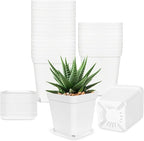Anyumocz 24Pcs 3" Square Plastic Plant Pots, Seedling Nursery Transplanting by Anyumocz