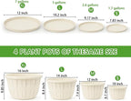 Quarut 14 Inch Plastic-Flower-Pot-for-Indoor-Plants, 4 Pack Large Outdoor - Image 3