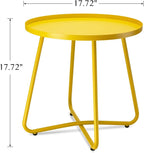 danpinera Outdoor Side Tables, Weather Resistant Steel Patio Side Table - Image 3