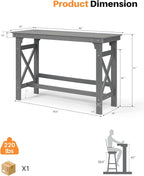 41" Outdoor Bar Table, HDPE Adirondack Outdoor Bar Table, All Weather Outside - Image 3