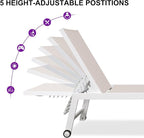 PURPLE LEAF Oversize Chaise Lounge Chair Outdoor 2 Pieces White Aluminum Lounge - Image 7