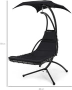 Best Choice Products Outdoor Hanging Curved Steel Chaise Lounge Chair Swing - Image 2