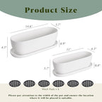 E-liu Ceramic Plant Pots, 11+14 inch, Planters - Image 3