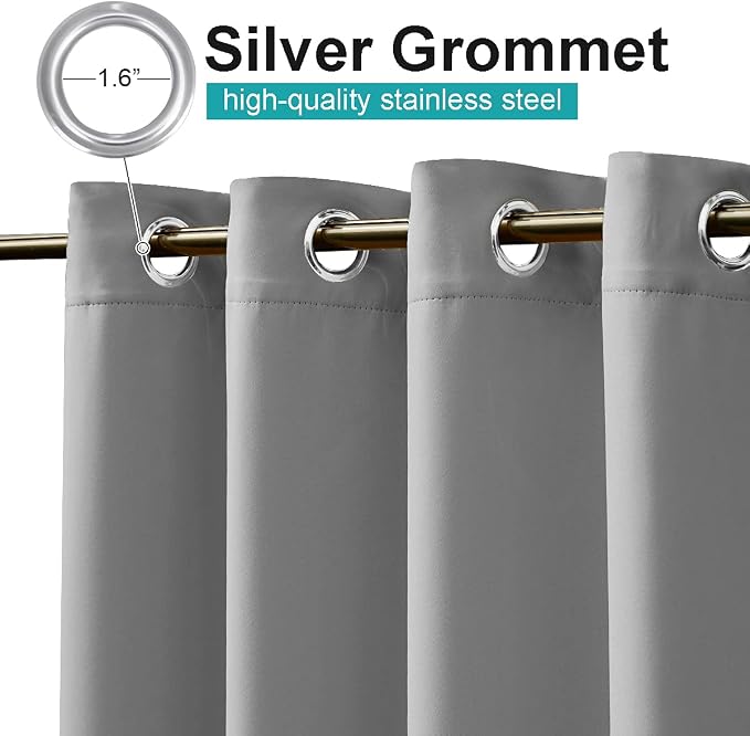 NICETOWN Patio Outdoor Curtain Waterproof Weighted Extra Wide, Grommet Vertical - Image 2