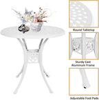 30.31" Outdoor Patio Dining Table, Cast Aluminum Bistro Table, Patio Furniture - Image 5