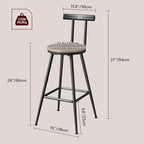 Bar Stools, Metal Frame, Adjustable Feet, Easy Assembly, - Image 3