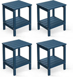 GREENVINES Adirondack-Outdoor-Side-Table | Set of 4 | 14 x 13 Inches | HDPE by GreenVines